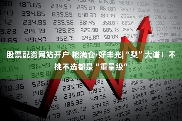 股票配资网站开户 粮满仓·好丰光|“梨”大谱！不挑不选都是“重量级”